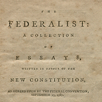 Photograph of title page of The Federalist (1788)