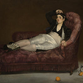 Painting of reclining young woman