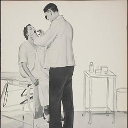 Poster of doctor examining patient 