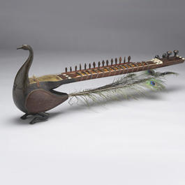 Stringed instrument in the shape of peacock