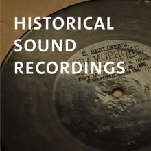 Historical Sound Recordings, photograph of vinyl Berliner recording